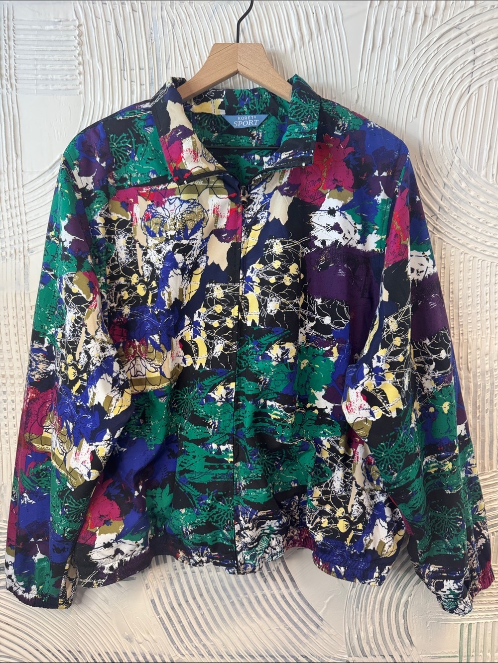Vintage Koret Sport Multicolor Abstract Print Jacket - N0433